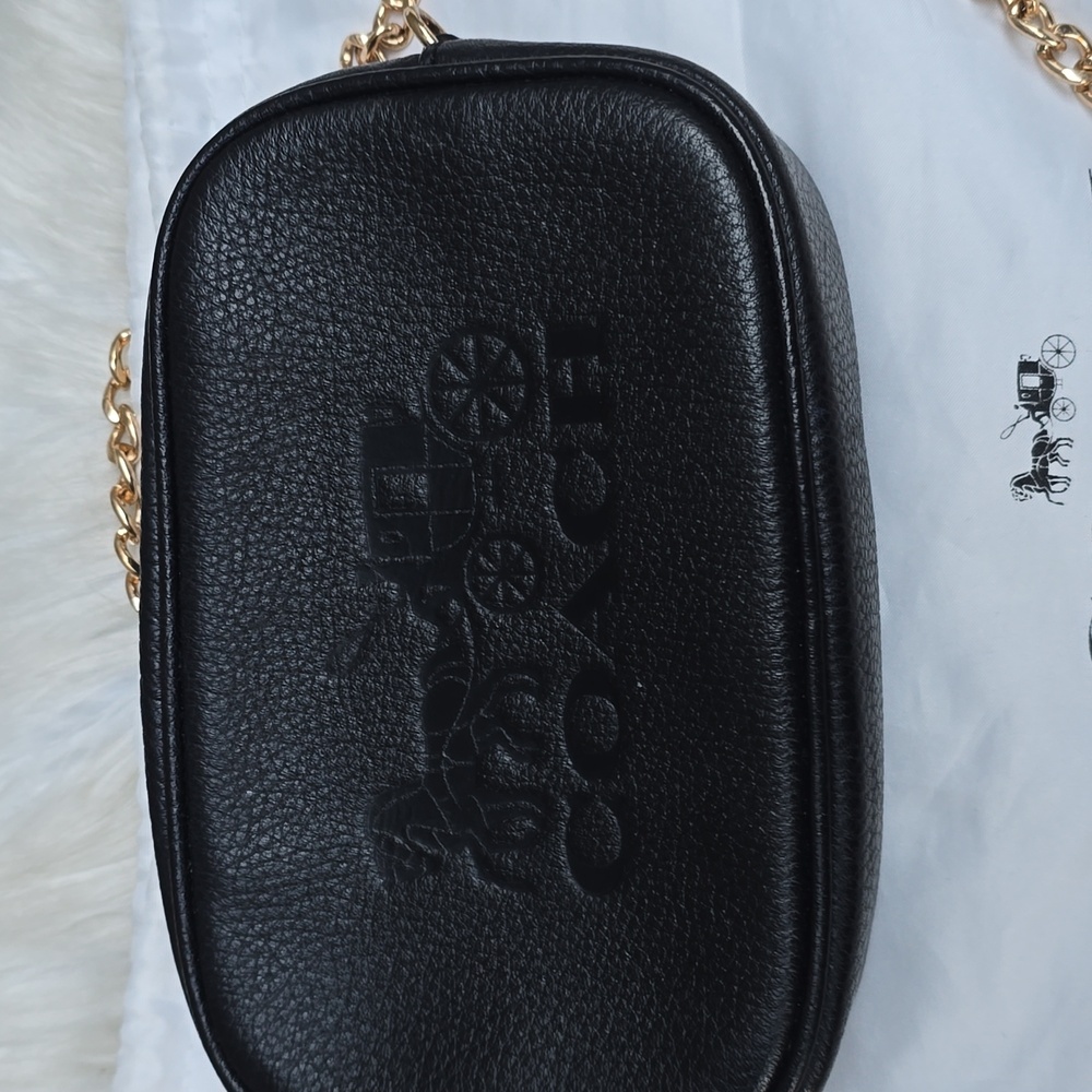 Coach Jes Black Stagecoach Crossbody Gold chain strap - Picture 2 of 11
